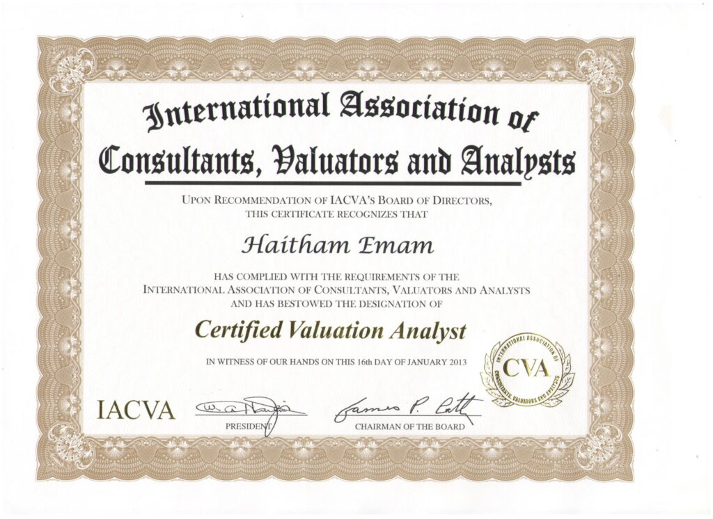 CVA certificate