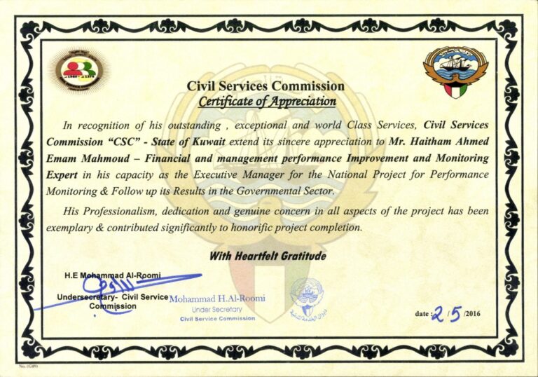 Certificates of Appreciation-CSC-English